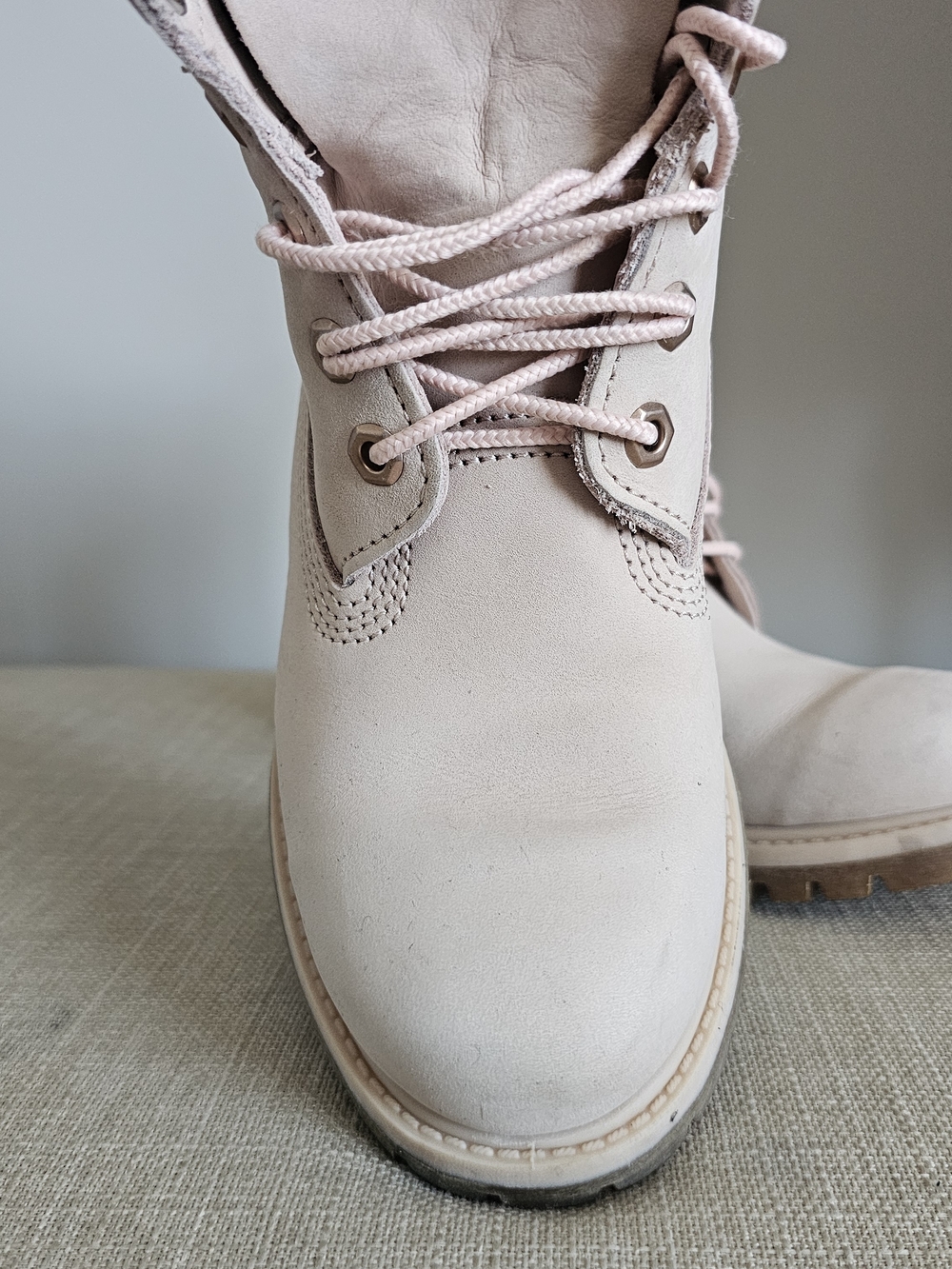 Timberland Women's Light Pink Lace-Up Leather Boots - Picture 4 of 7